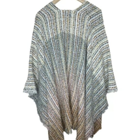 Steve Madden Women's Ruana Knit Wrap Shawl Poncho Open Front - Picture 4 of 4